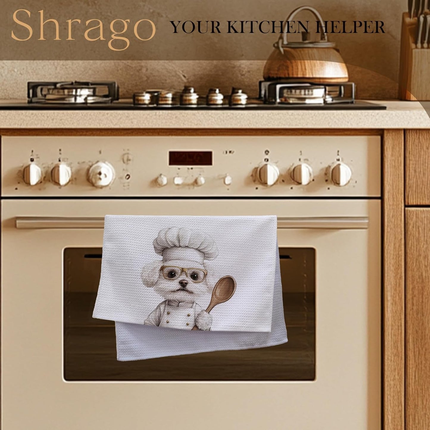 Funny Bichon Frise Dog Kitchen Towels, Bichon Frise Gifts for Women Dish Tea Towels for Kitchen, Dog Lovers Mom Dad Owner Gifts Decorative Hand Towels, 16x24 Inch