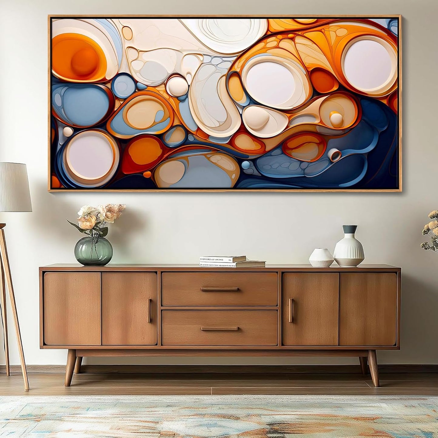 Abstract Wall Art - Colorful Canvas Wall Pictures, Framed for Living Room Decor - Modern Large Wall Art - Above Bed Wall Decor for Dedroom -Oil Painting Wall Art