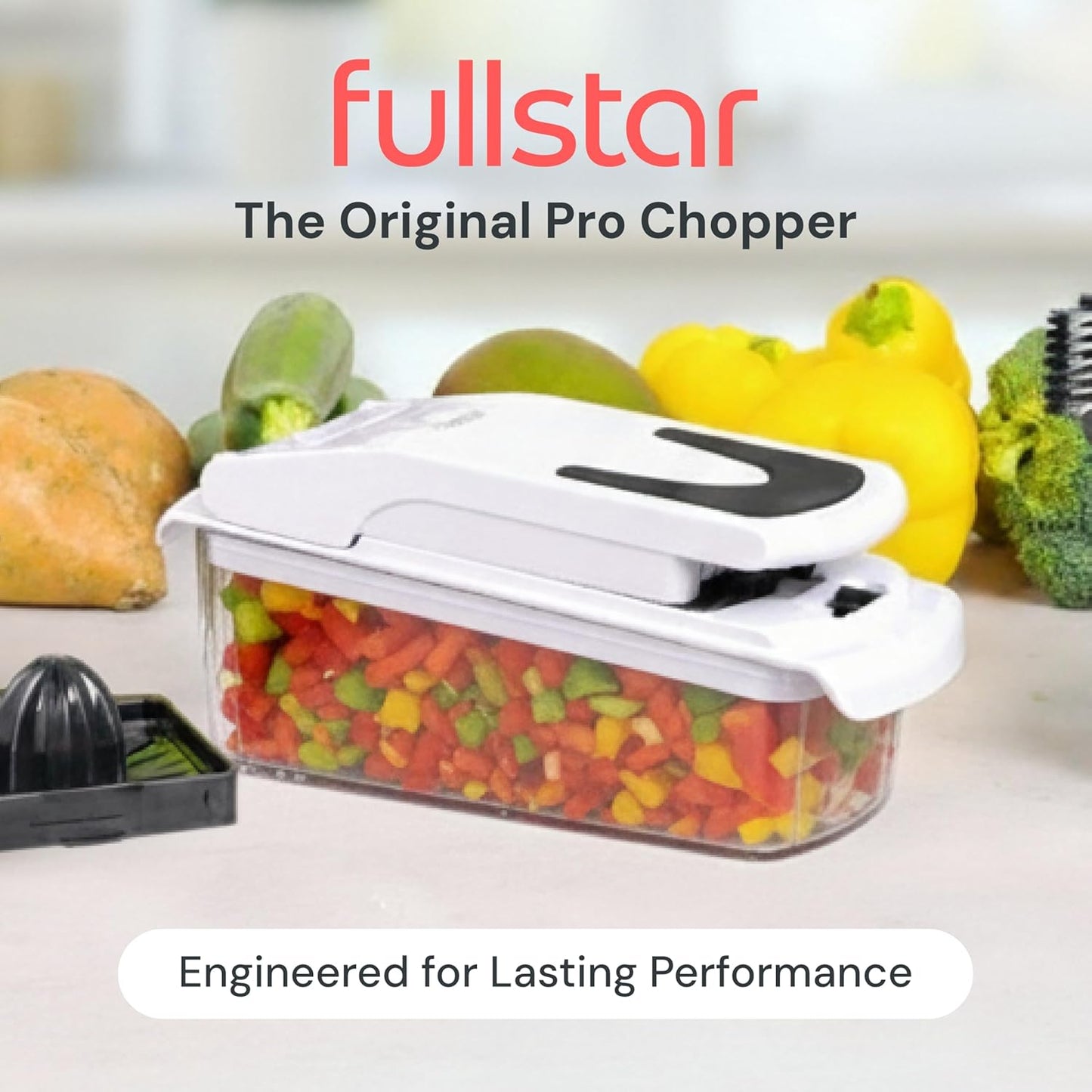 Fullstar Vegetable Chopper and Spiralizer - Food Chopper with Container, Fruit Slicer, Kitchen Gadgets & Accessories, Home Essentials (9 in 1, Black)