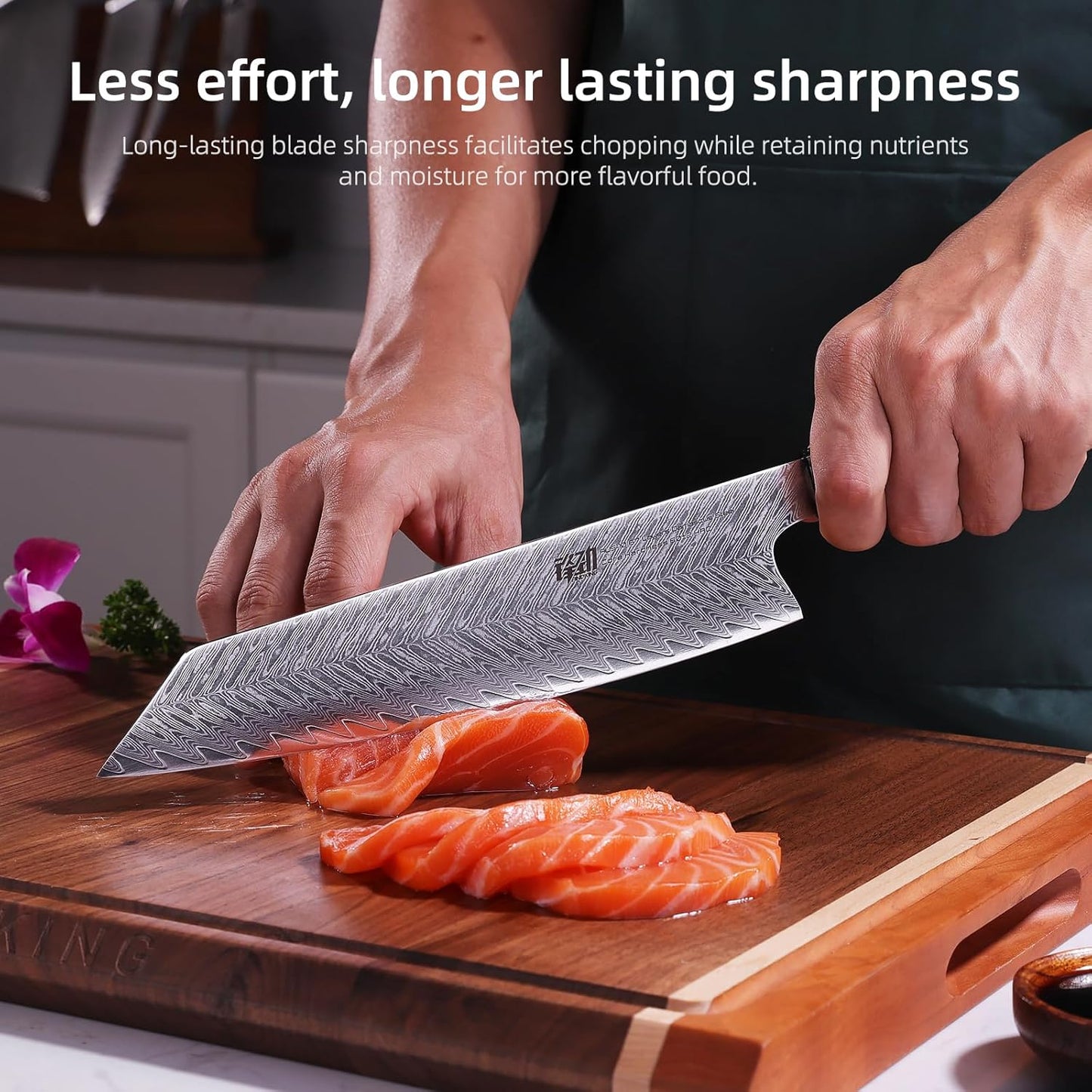 FINDKING 9 Inch Kiritsuke Knife, Versatile Japanese Chef Knife, Premium AUS-10 Damascus Steel Blade, Professional Kitchen Essential (Samurai Series)