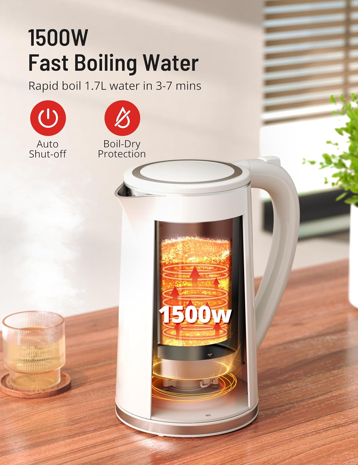 PARIS RHÔNE Electric Kettle Temperature Control, 1.7L Electric Tea Kettle Water Boiler, 4H Keep Warm with 6 Presets, LED Screen Electric Kettles for Boiling Water, Boil-Dry Protection, BPA Free