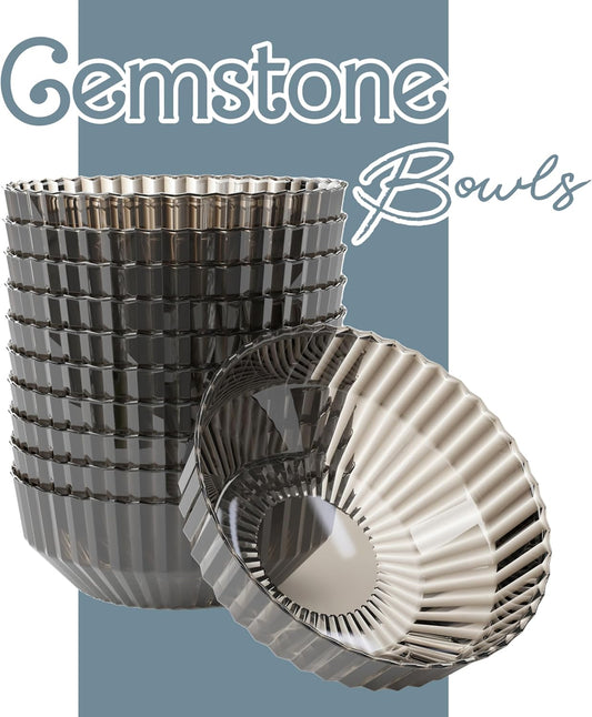 Exquisite Brown Plastic Bowls Disposable - 16 Oz - 20 Count - Disposable Soup Bowls - Great for Weddings Parties And Formal Occasions