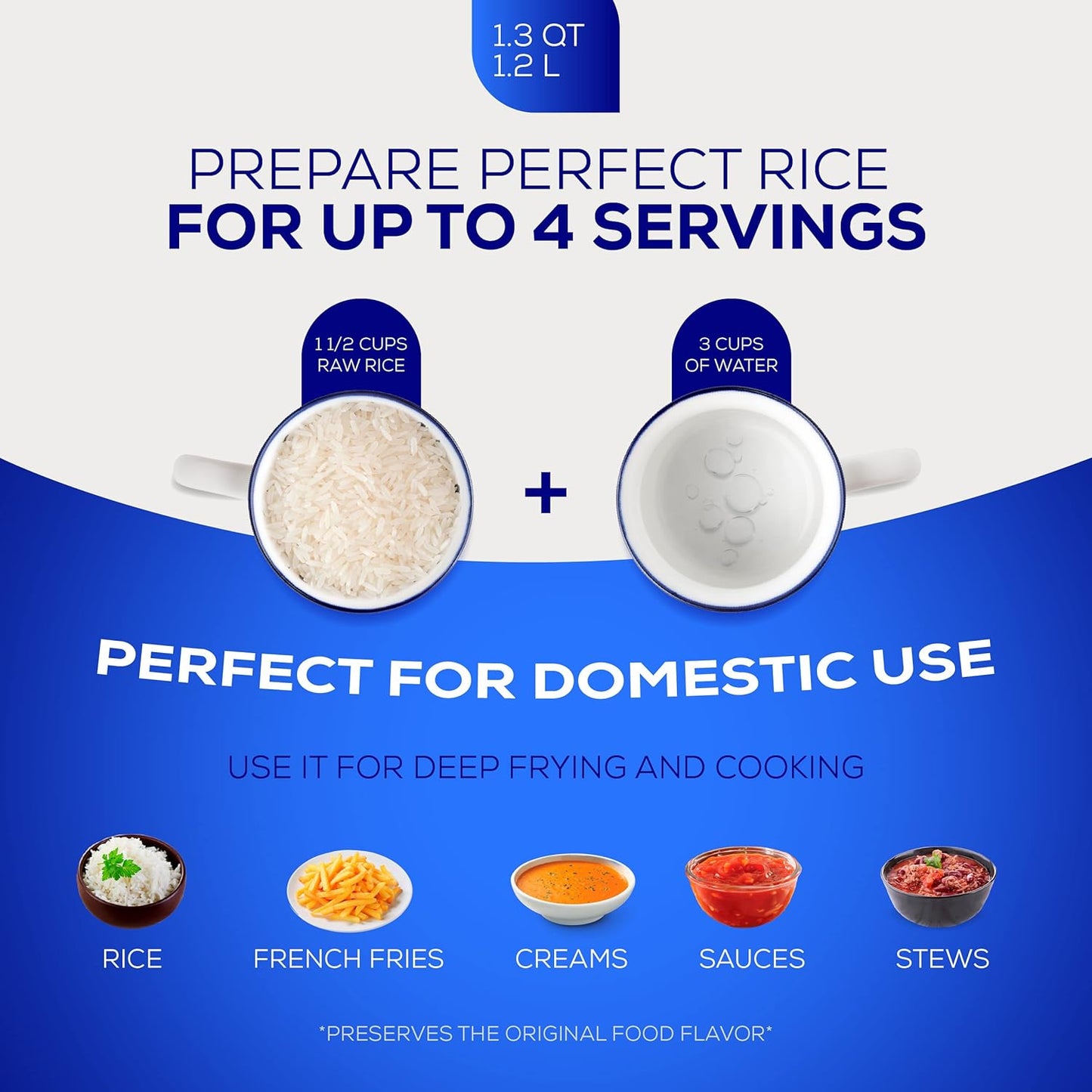 Universal (Extra Small) Caldero 4 Cups - 1.3 QT / 1.2 L, Stainless Aluminum Pot, Even Heat Distribution and Fast Cooking Dutch Oven Pot, Ergonomic Handles, Ideal for Rice, French Fries, and More