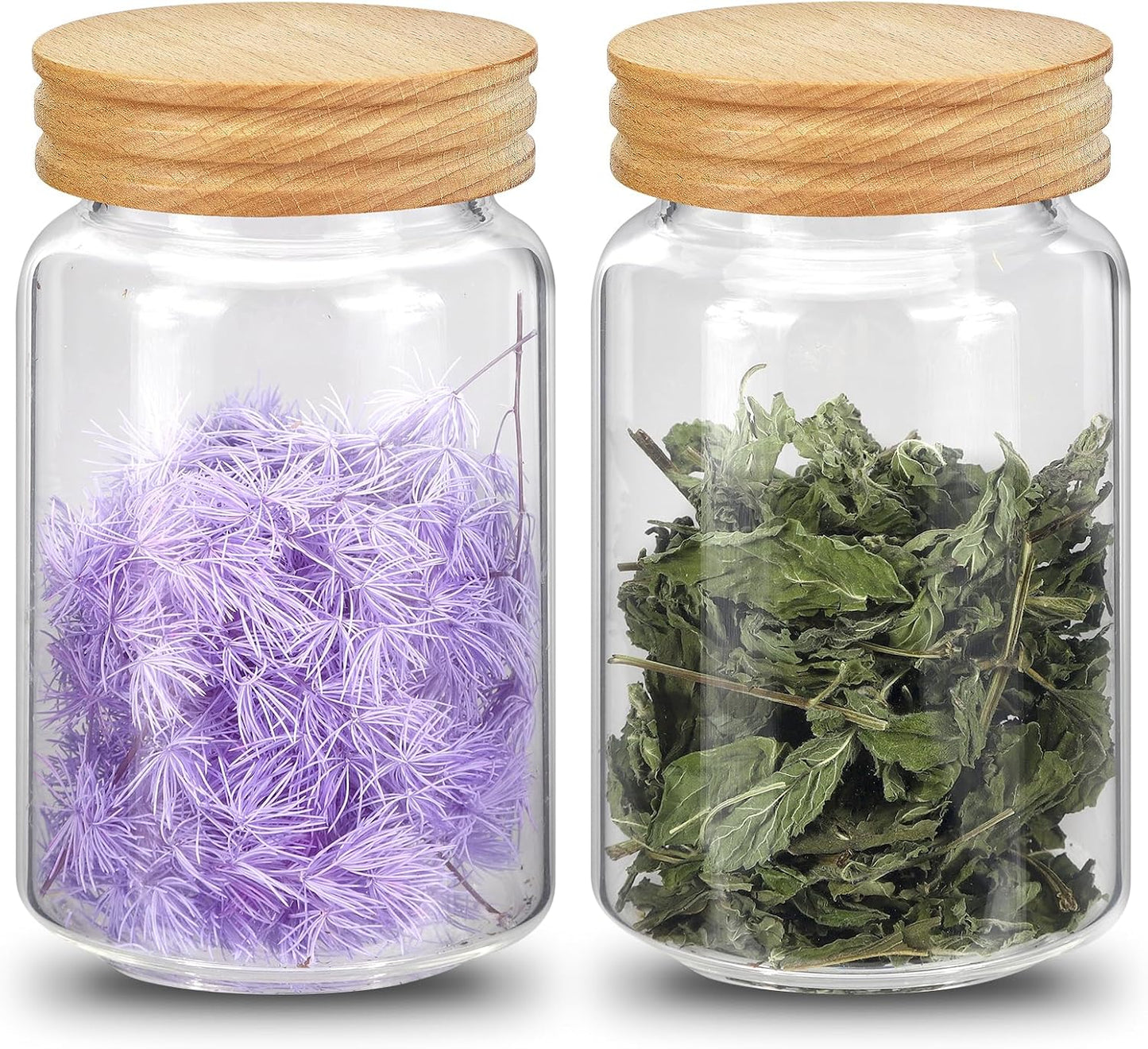 Small Glass Jars with Airtight Lid Seasoning Containers Glass Spice Jar Food Pantry Storage Containers for Kitchen Sugar Tea Coffee Bean Nuts Cookies Herbs Salt (23oz(700ml)*2pack)