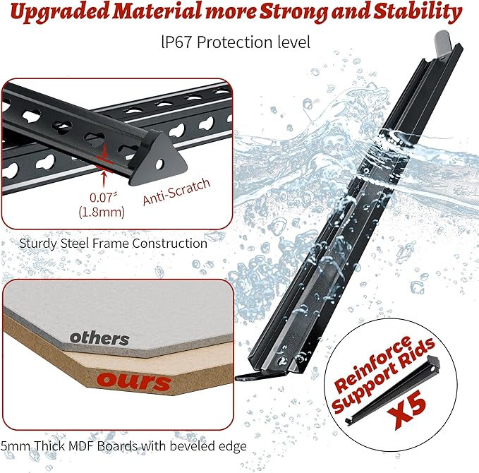 2050LBS Storage Shelves Heavy Duty 5 Tier Garage Storage Shelving, Adjustable Metal Shelving Unit Utility Rack Shelf for Warehouse, Pantry, Closet, Kitchen 72" H x 35.56" W x 16" D, Black