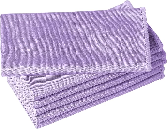 6 Pack Microfiber Glass Cleaning Cloth, 16 Inch X 16 Inch, Lint Free Quickly Clean Window, Glasses, Windshields, Mirrors, and Stainless Steel, Purple