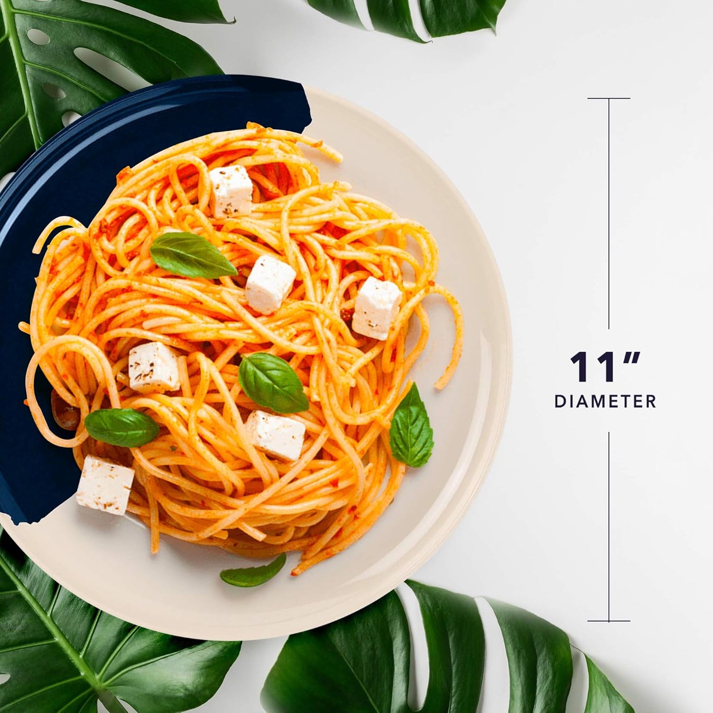 Melamine Dinner Plates | Durable Unbreakable Melamine Plate | Shatter-Proof and Chip-Resistant | Dishwasher Safe, BPA Free | Lightweight Dinnerware Set of 4 | Perfect for Parties, Picnics, BBQ | 11 In