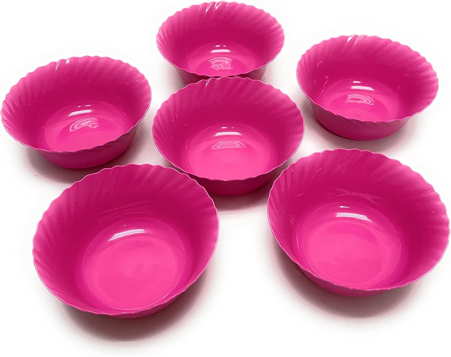 Mintra Home Curly Collection (5in Small Bowl - 6pk, Fuchsia)