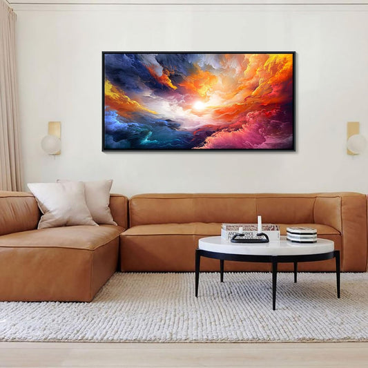 Pogusmavi Framed Colorful Wall Art | Abstract Canvas Art | Pictures for Living Room Wall Decoration | Contemporary Home & Office Decor | Colorful Large Wall Art | Bedroom Decor Aesthetic 24×48in