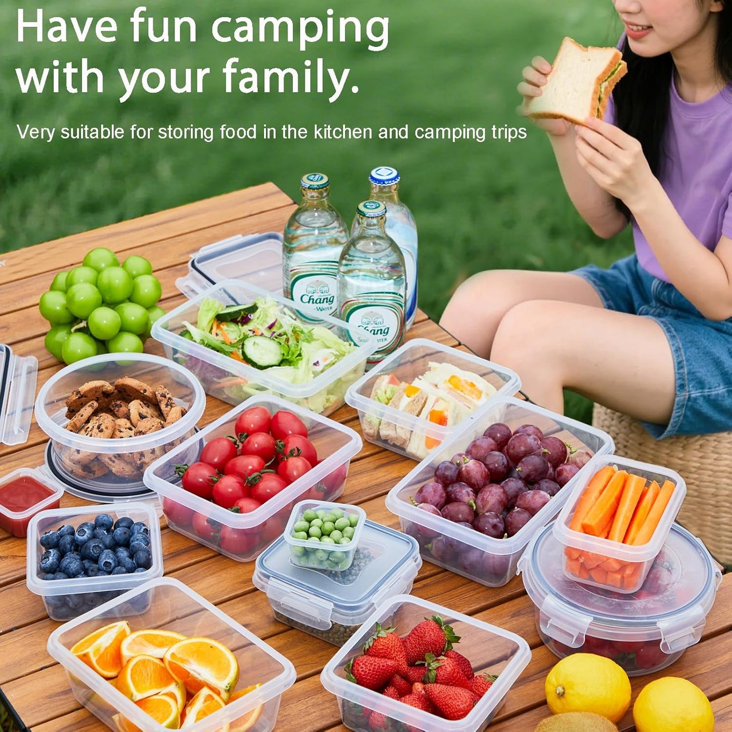 24-Pack Food Storage Container Set kitchen organizers Meal Prep Containers Lock Lids Reusable Plastic Lunch Box Snack Salad Containers 12 Boxes and 12 Lids Pantry and Kitchen Organization