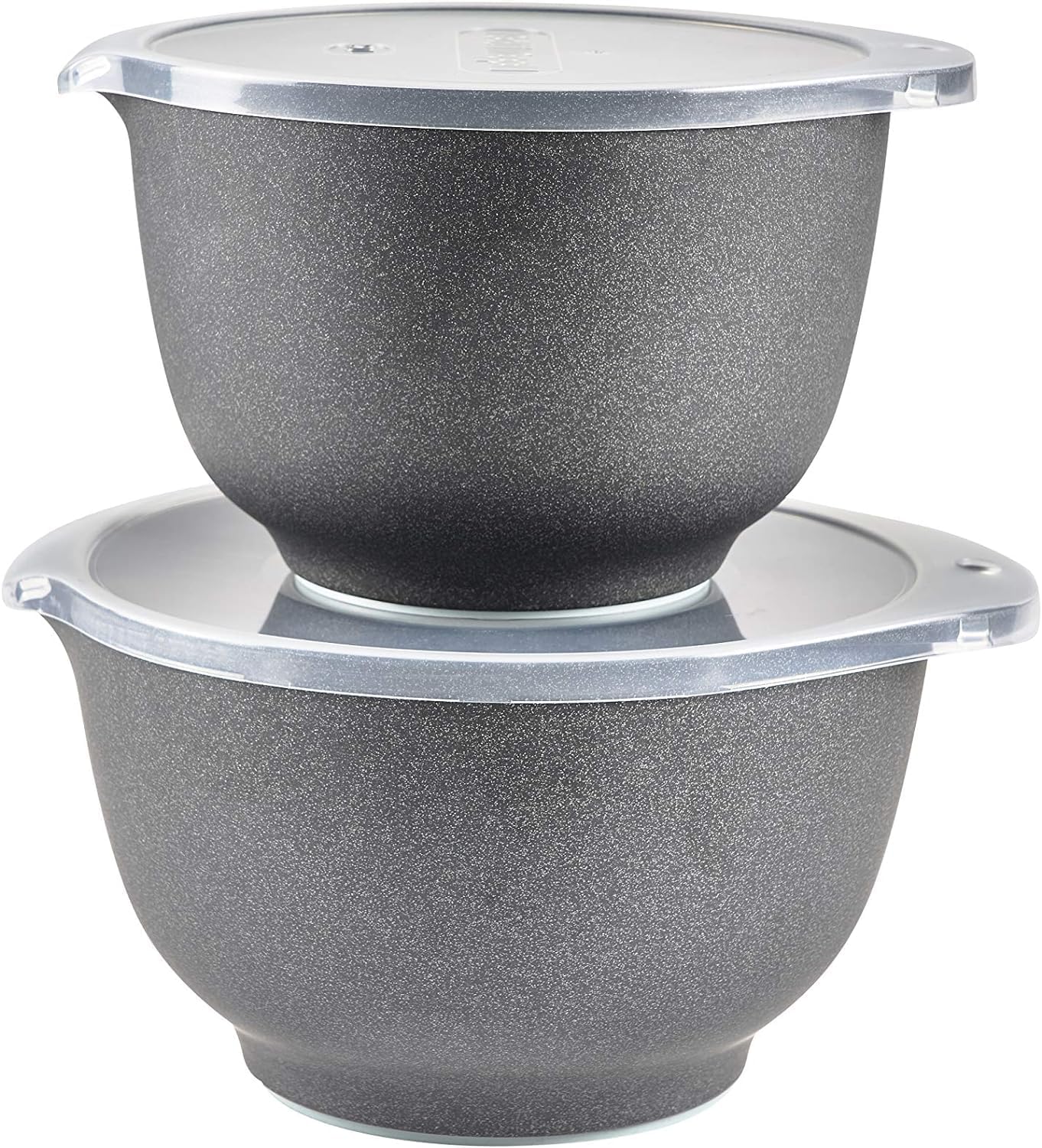 Rosti Precision Craft Mixing Bowl Set 2 Pcs Elevate Your Culinary Experience Stylish Nesting Bowls for Effortless Cooking and Baking- (Pebble Black)