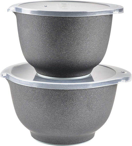 Rosti Precision Craft Mixing Bowl Set 2 Pcs Elevate Your Culinary Experience Stylish Nesting Bowls for Effortless Cooking and Baking- (Pebble Black)