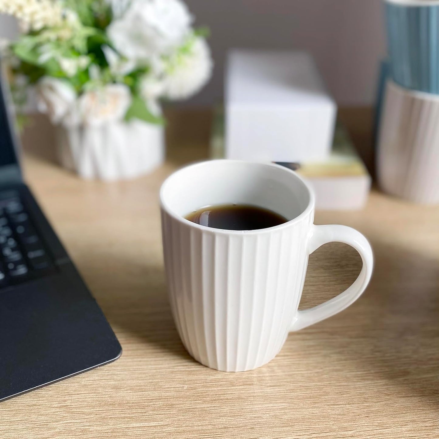 11 Ounce Porcelain Mugs, Set of 6 Coffee Mugs for Tea, Milk, Hot Cocoa, White