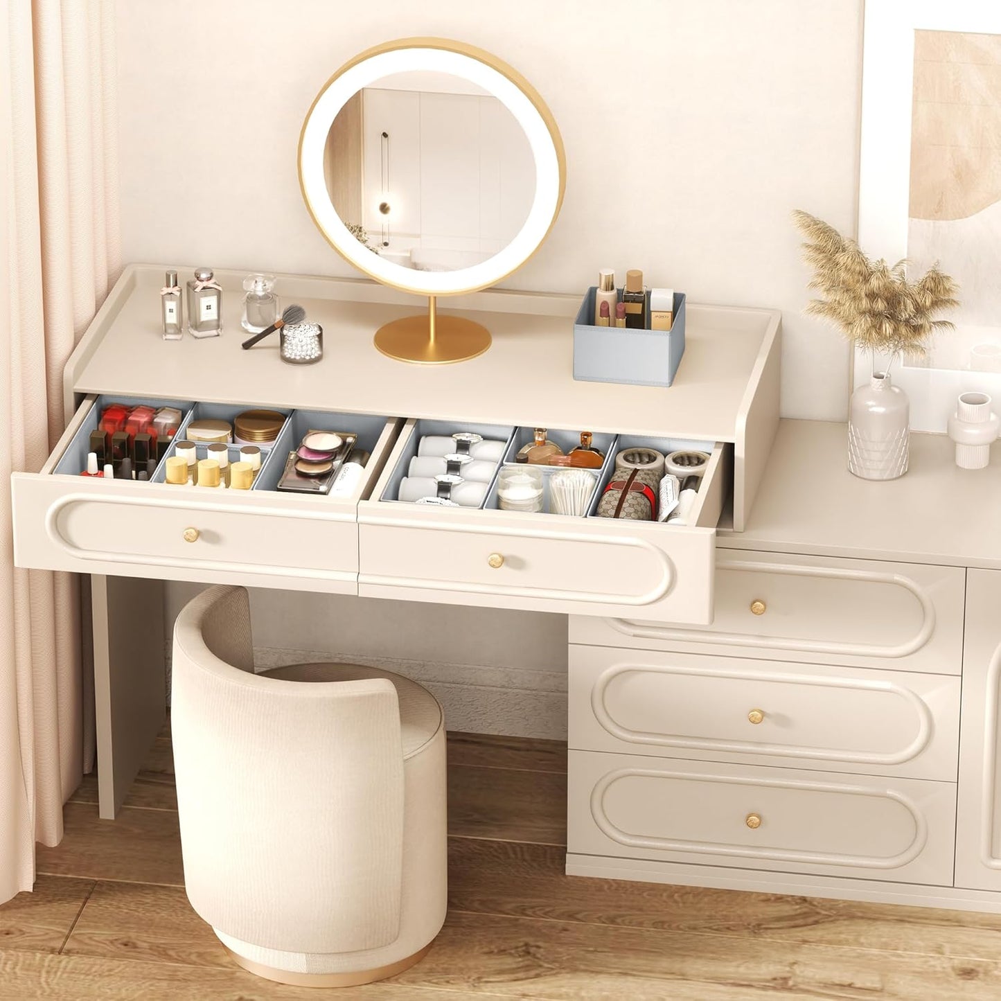 DIMJ Drawer Organizer Clothes Storage - 18 Pack Baby Dresser Organizer for Nursery, Foldable Drawer Dividers for Bedroom Closet Organization, Fabric Storage Bins for Socks, Underwears, Bras