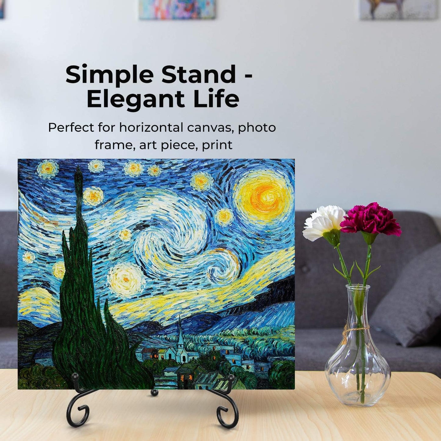 TR-LIFE 4 Pack Plate Stands for Display - 10 Inch Plate Holder Display Stand + Metal Easel Stand for Picture Frame, Decorative Plates, Book, Photo, Collectibles (4 Pack)