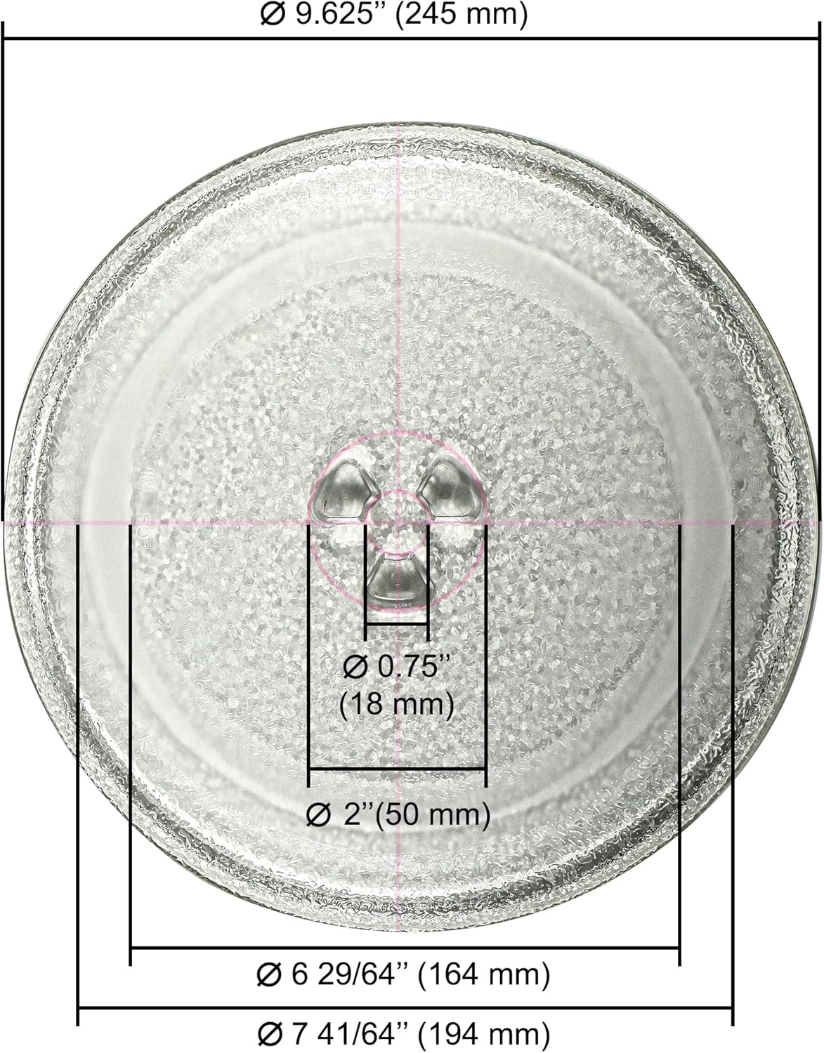 HQRP 9.6" Glass Turntable Tray for Microwave Oven Cooking Plate, 9.6 inch