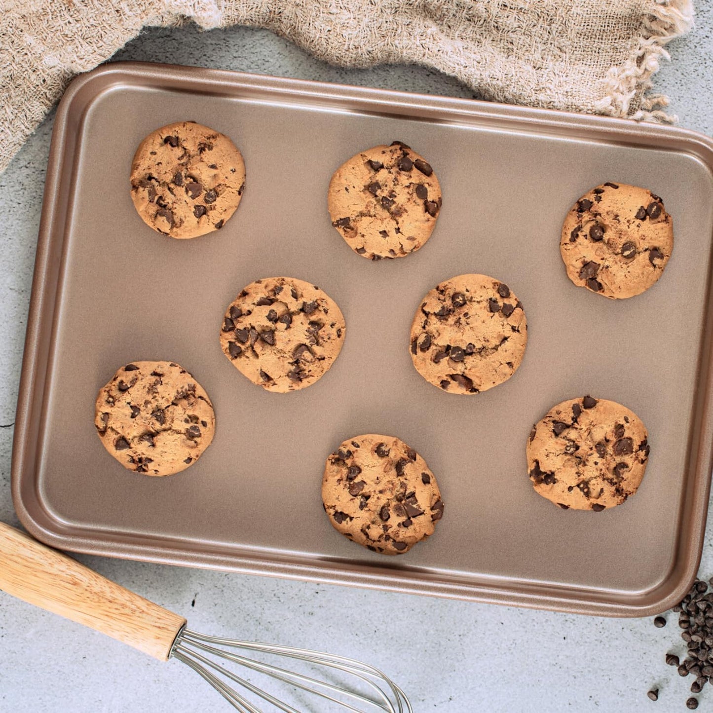 HAPPIELS Nonstick 9x13 inch Quarter Baking Sheet Set of 2 | PFOA & BPA Free Non Toxic 13x9 inches Cookie Sheets | Best Non stick Cooking Pans, Small Tray for Toaster Oven | Nontoxic Baking Pan 9 x 13