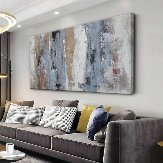 YISXINOAG Colorful Abstract Canvas Art Wall Decor Painting Home Wall Decor 20x40 Inch Decorations Blue Brown And White Wall Art Office Decor Colorful Canvas Picture Artwork For Bedroom Kitchen