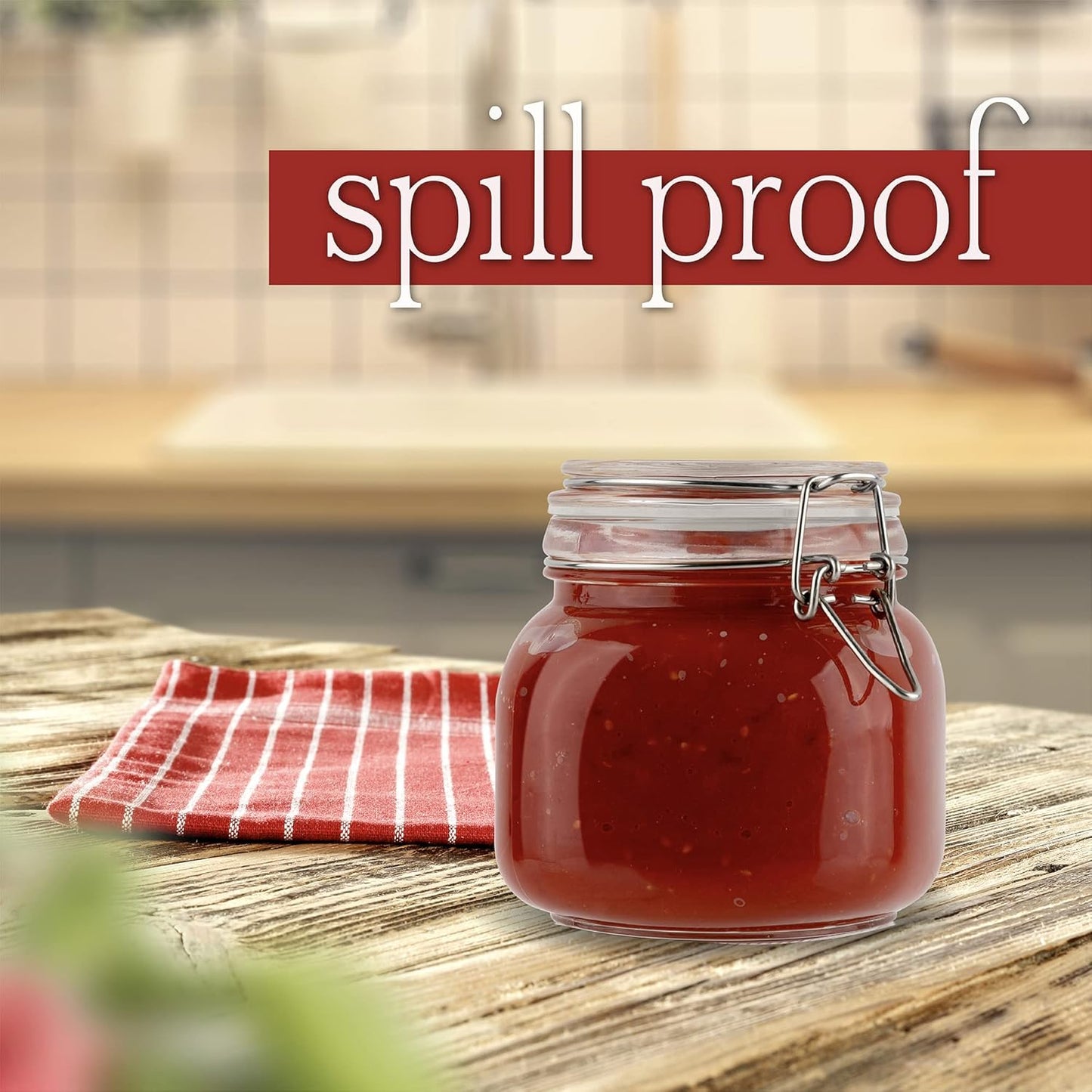 Galashield Glass Jars with Lids Food Storage Jars with Airtight Lids Leak Proof Glass Canisters [25 oz]