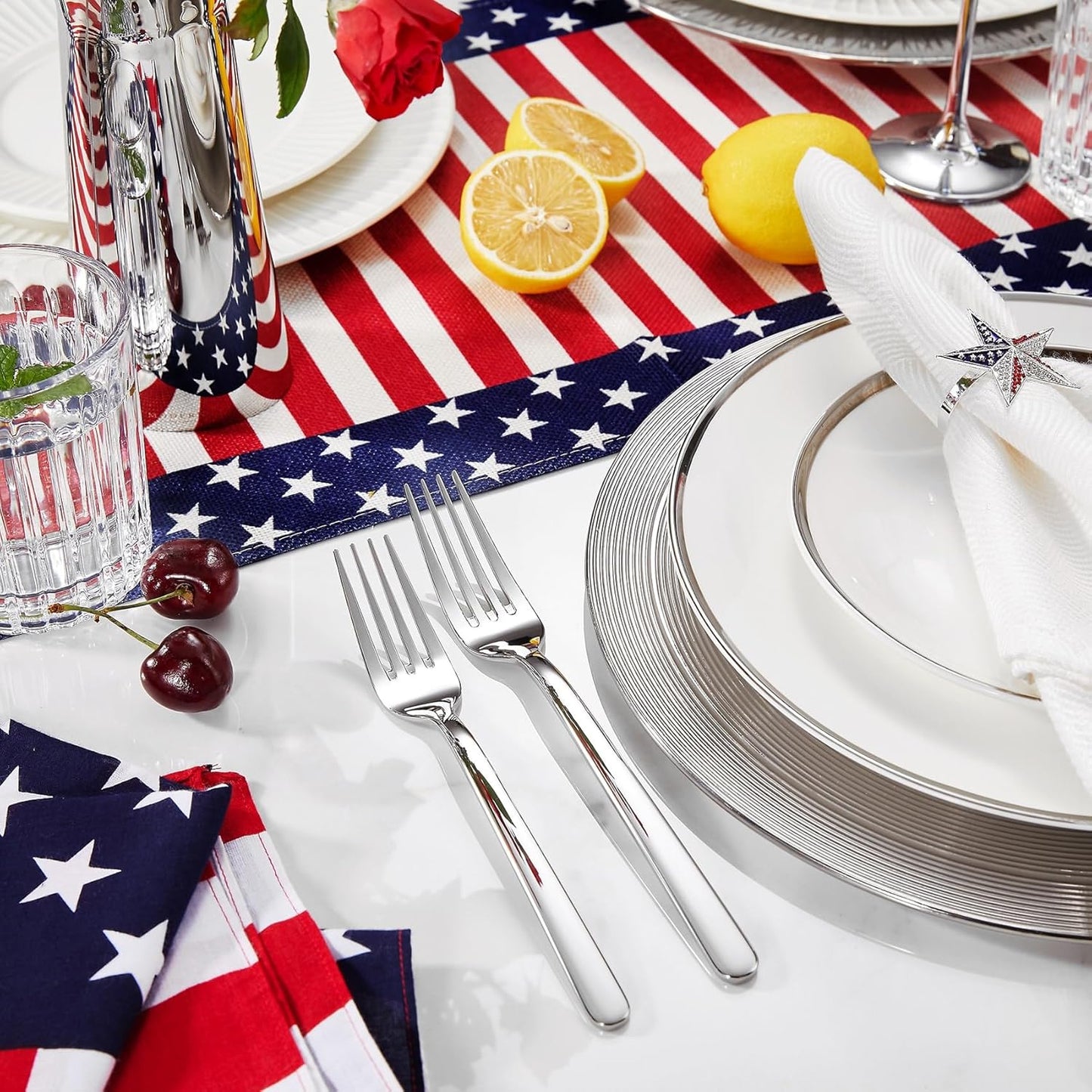 KEAWELL Premium Lucent Silverware Set, 20/45/65-Piece Mirror-Polished 18/10 Stainless Steel Flatware, Dishwasher Safe for Refined Dining and Entertaining (45, Silver)