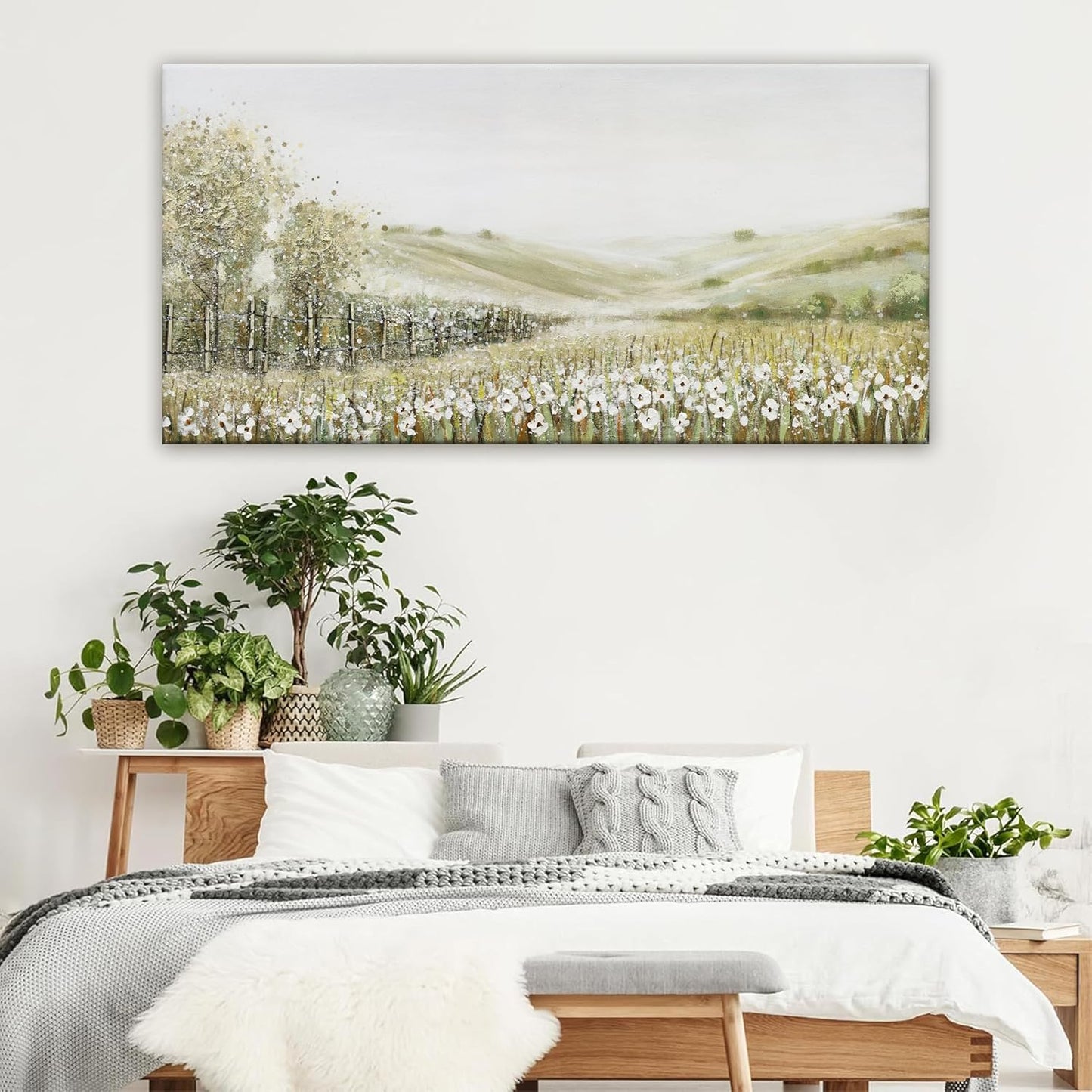 QSQ Canvas Wall Art Decor - Natural Paintings Modern Landscape Wall Decorations - Living Room, Bedroom, Kitchen, Office - 24"48"