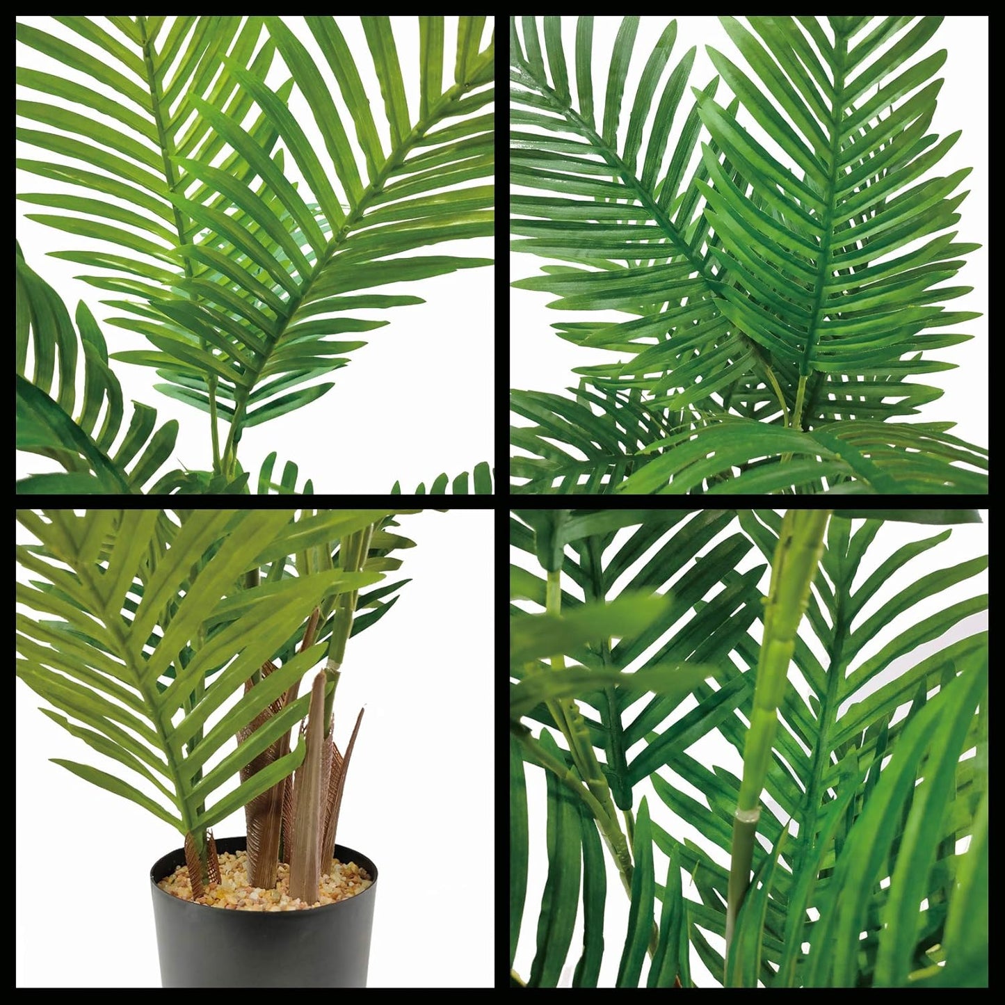 Artificial 3 Feet Areca Palm Tree, Faux Palm Tree Pot, Fake Plants，Palm Trees for Home, Office, Living Room, Kitchen, Bedroom, Balcony Decor, Indoor Outdoor Perfect Housewarming Gift.
