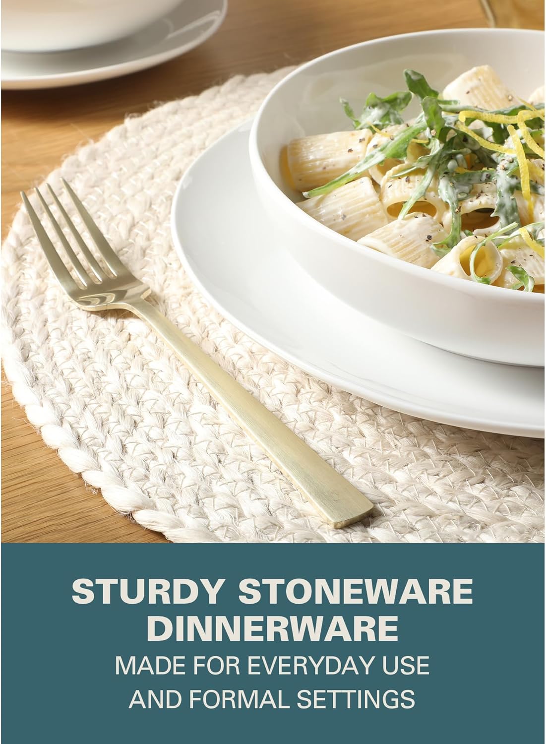 Gibson Home Lindendale 16 Piece Porcelain Ceramic Plates and Bowls Dishes Scratch and Chip Resistant Service for 4 Dinnerware Set - White