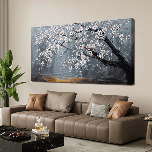 Canvas Wall Art Decor Modern Botanical Wall Art Prints Art Work For Flower Wall Decor Black And White Floral Wall Art Pictures For Living Room Bedroom Office Decor 20"X 40" Artwork For Walls