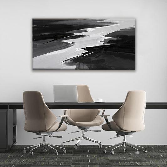 Black And White Wall Art Decor Canvas Art Wall Decor Minimalist Grey Abstract Wall Art Canvas Artwork Paintings Abstract Wall Decor Modern Bedroom Art Office 20"X 40"