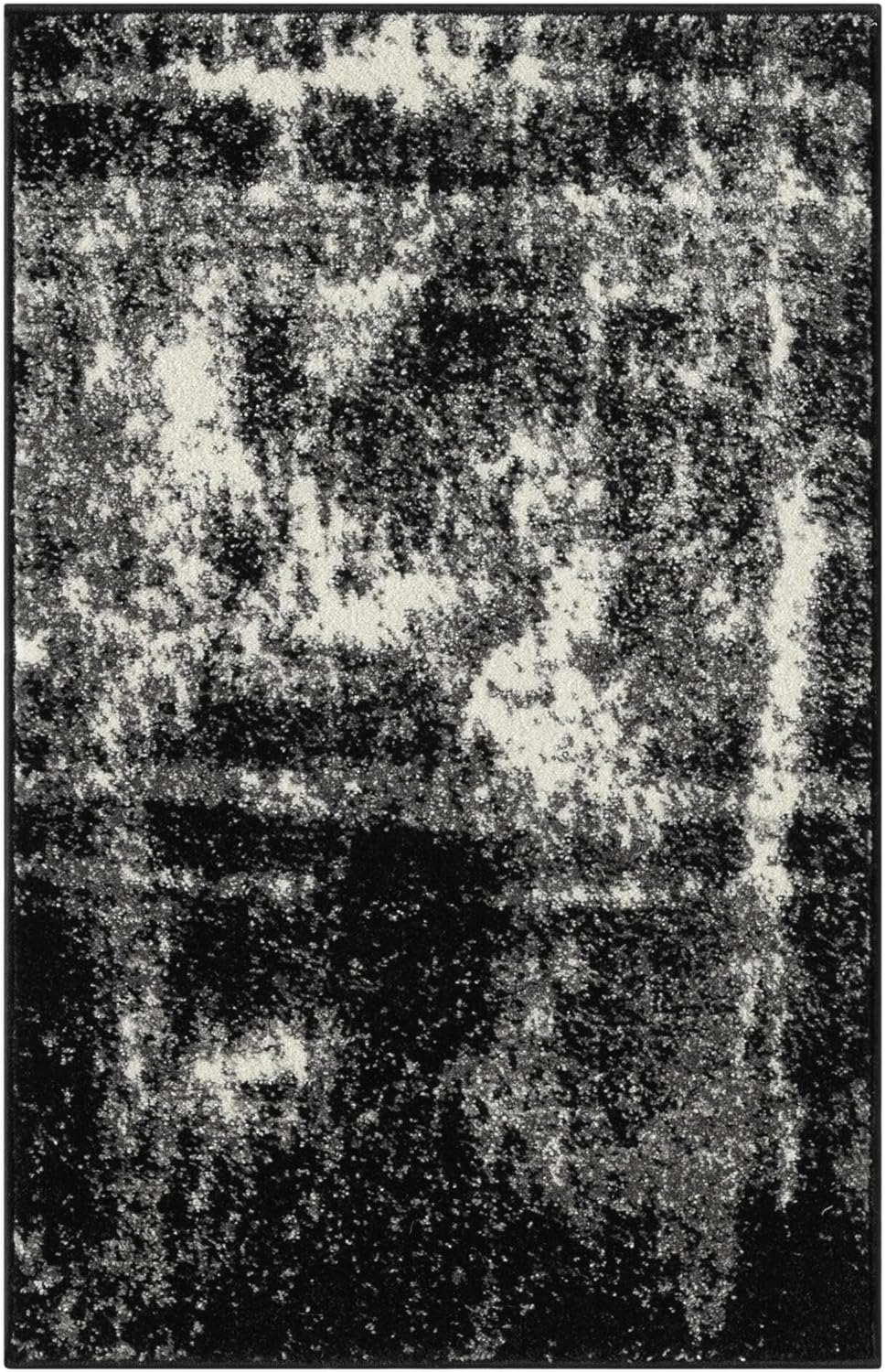 Keen Home Design Area Rugs - 2x3 Non-Shedding, Abstract Rugs for Kitchen, Living Room, Bedroom, Dining Room, Entryway - Size: 2' x 3', Abstract Black