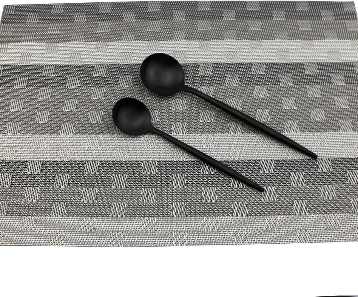 Luxury Black Matte Flatware 20 Pieces 18/10 Stainless Steel Salad Spoons and Forks Knife Set Black Silverware Set DISHWASHER SAFE, Service for 4