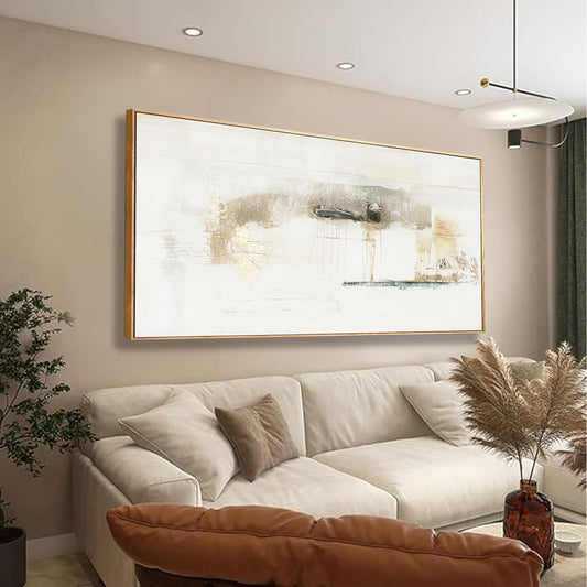 Framed Abstract Canvas Wall Art - Modern Decor, Maximalist & Minimalist Multicolor Graffiti Artwork for Living Room, Bedroom, Kitchen & Office - Ready to Hang - 24x48 Inch