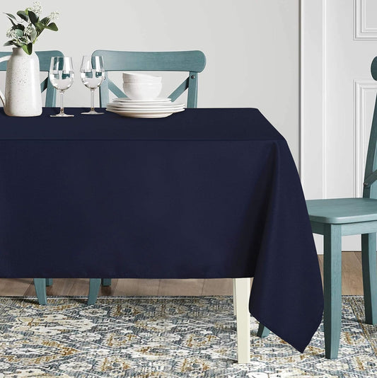 sancua Square Tablecloth - 70 x 70 Inch - Water Resistant Spill Proof Washable Polyester Table Cloth, Decorative Fabric Table Cover for Dining Tables, Buffet Parties and Camping, Navy
