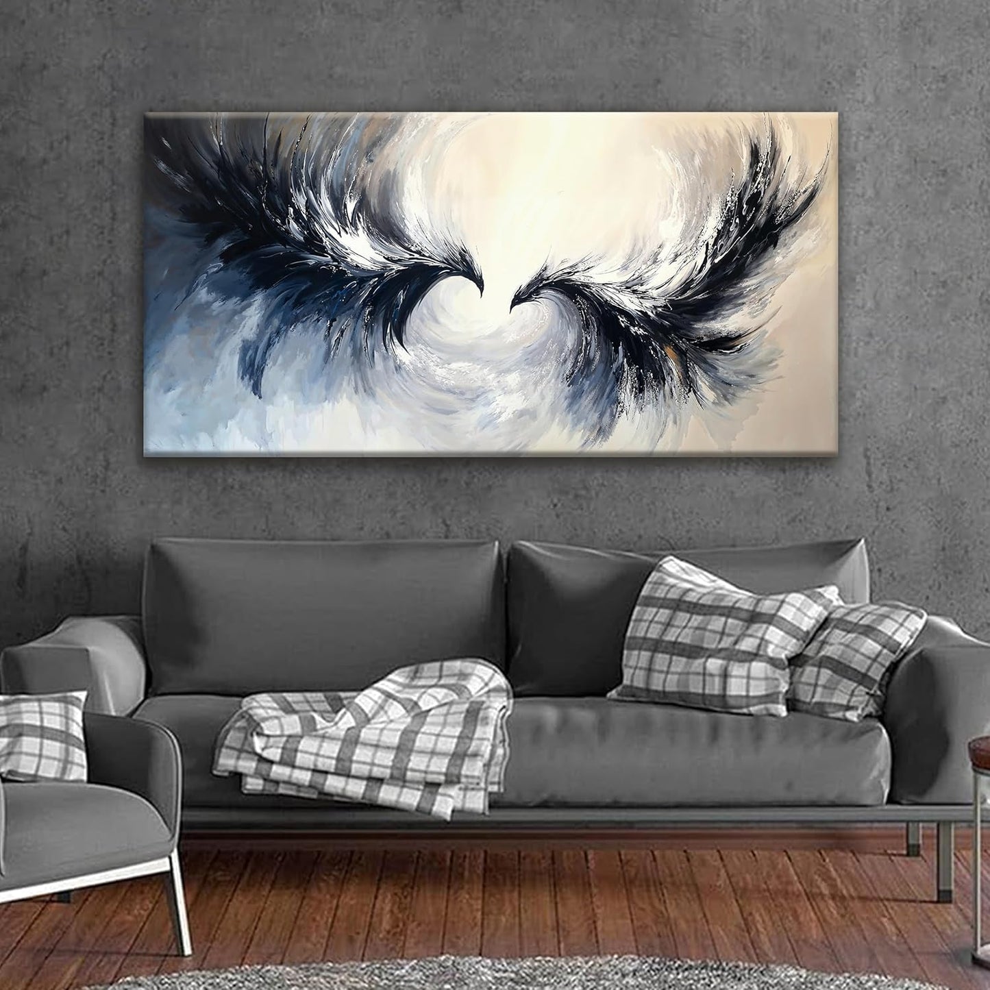 Suconvng Canvas Wall Art Decor Painting Abstract Flying Eagle Wall Art For Living Room Print Abstract Wall Decor Picture For Bedroom Home Office Artwork Ready To Hang 24 × 48 Inches