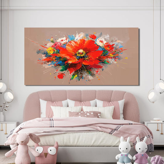 Canvas Wall Art Decor Modern Large Wall Art for Living Room Canvas Art Wall Decorations Colorful Botanical Wall Art Prints Flowers Artwork for Walls Bederoom Office Home Decor Aesthetic 24" X 48"