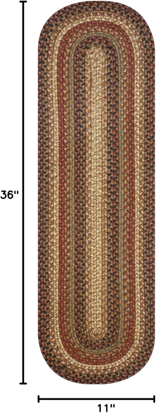 Homespice Gingerbread Braided Oval Table Runner, Warm Country Decor, Brown 11x36 - Jute Dining Table Accessories - Rich Colors, Easy to Clean, Durable and Protects Furniture