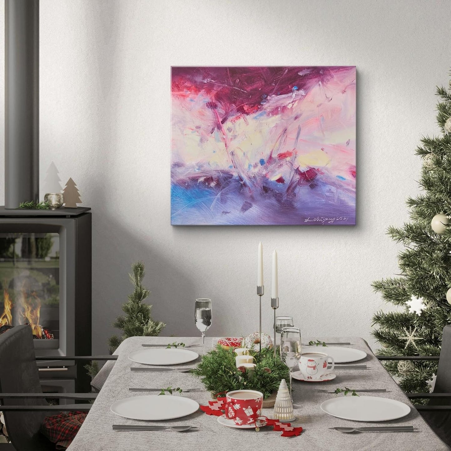 Gloliv Canvas Wall Art – Abstract Wall Decor Painting, Artist-Authorized Reproduction Canvas Prints, Modern Wall Art Decor for Living Room, Bedroom, or Office 32"x24"