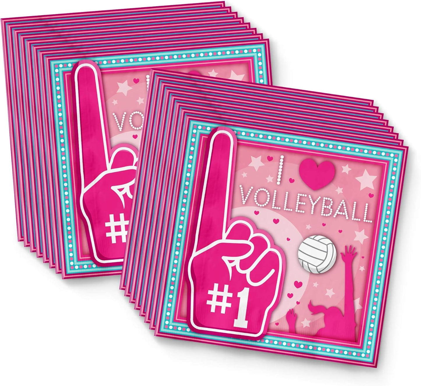 I love Volleyball Birthday Party Supplies Set Plates Napkins Cups Tableware Kit for 16