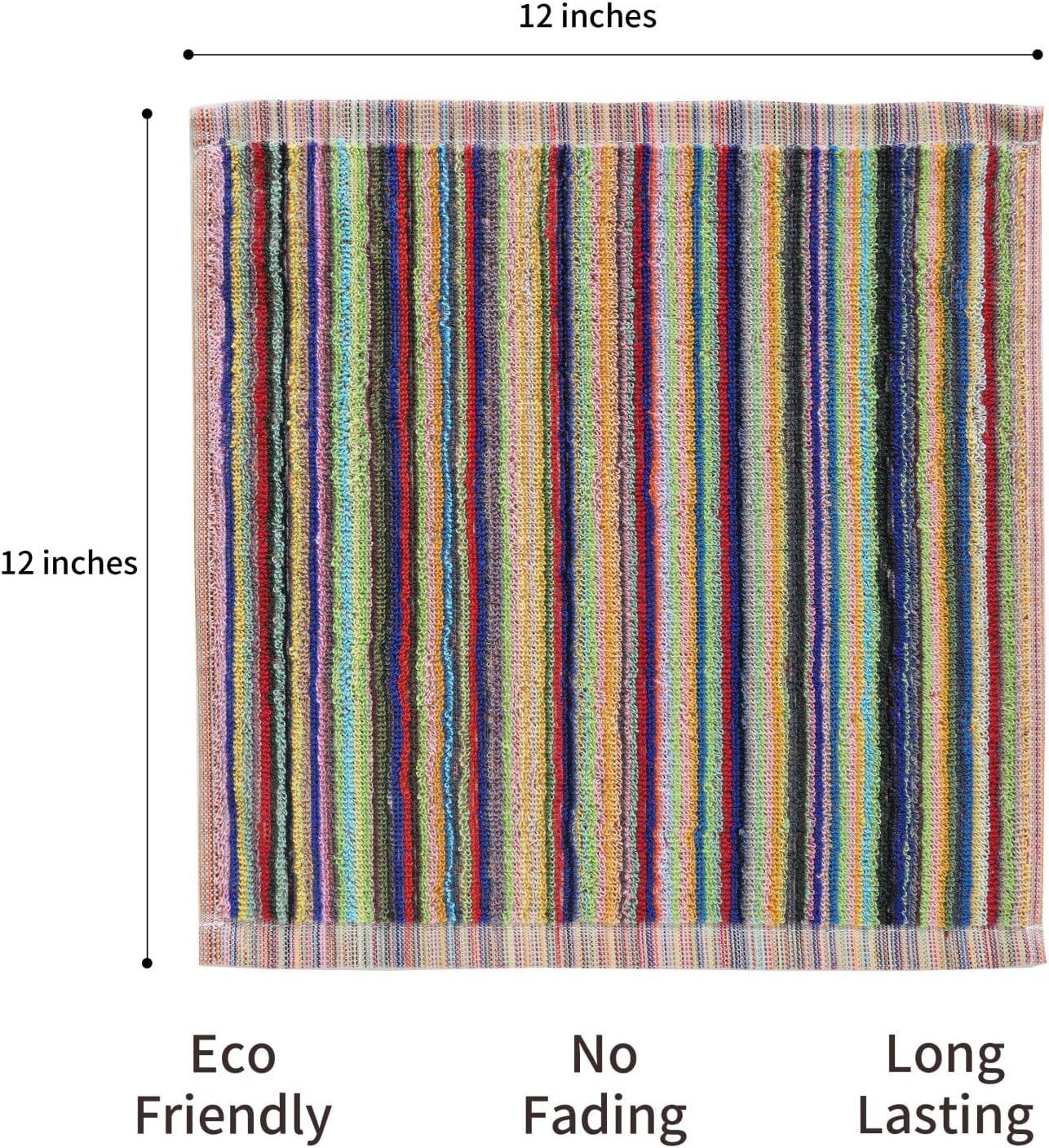 Oeleky Kitchen Dishcloths for Washing Dishes, Ultra Absorbent Dish Rags, Cotton Cleaning Cloths Pack of 8, 12x12 Inches (multi-1, 12x12 inch)