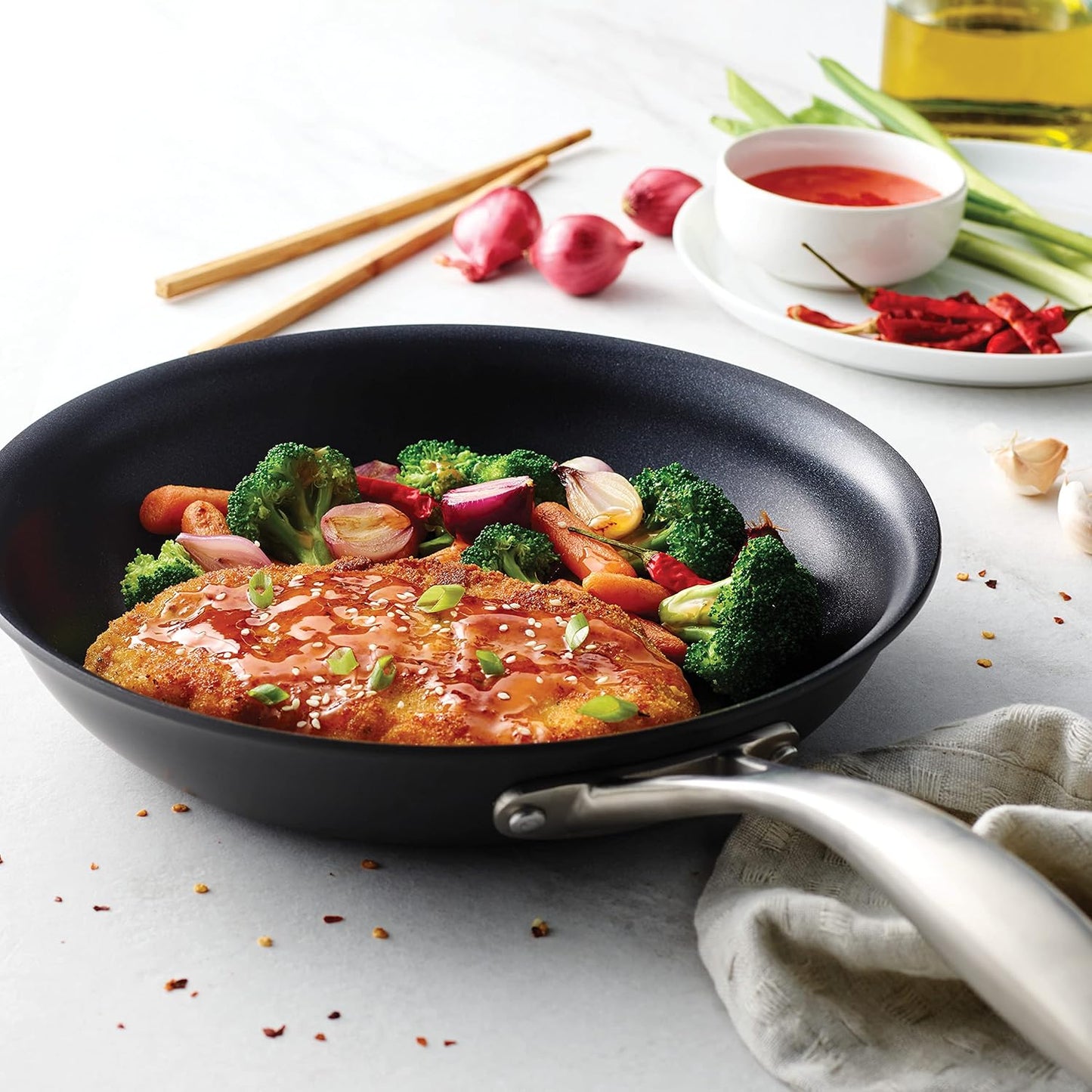 Tramontina OnyxPro Hard Anodized Non Stick 10-Inch Frying Pan, Skillet with Reinforced Nonstick Coating, Oven Safe