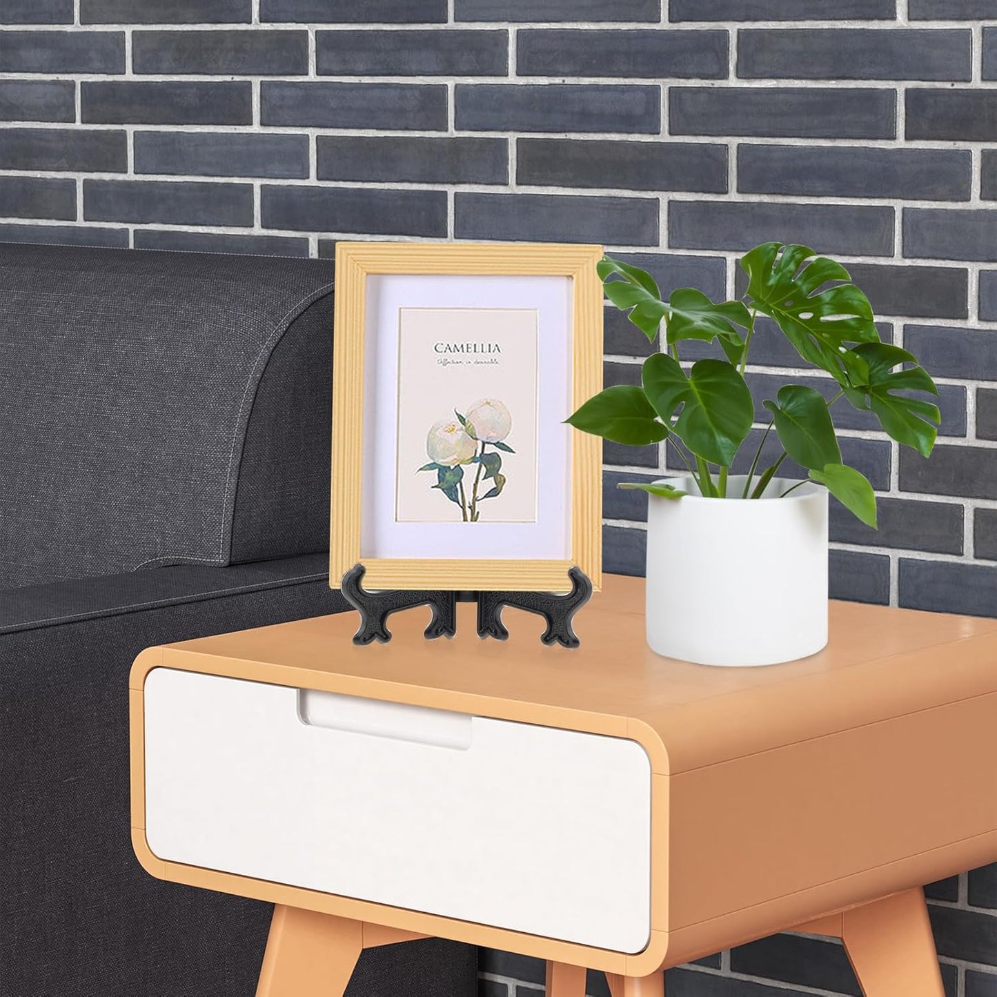 8 Inch Acrylic Plate Stand 2pcs Clear Display Easel Holder for Large Decorative Plates Wall Art Paintings Tabletop Signs Home Gallery Decor Foldable Stand