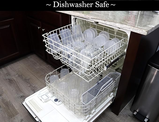 Zekii 24 sets Mix Size Deli Containers with Lids, 8x 8oz, 8x 16oz, 8x 32oz, Soup Containers w/Lids Airtight, Disposable, BPA Free, Takeout soup Cups, Meal Prep, Food Storage w/Measurements