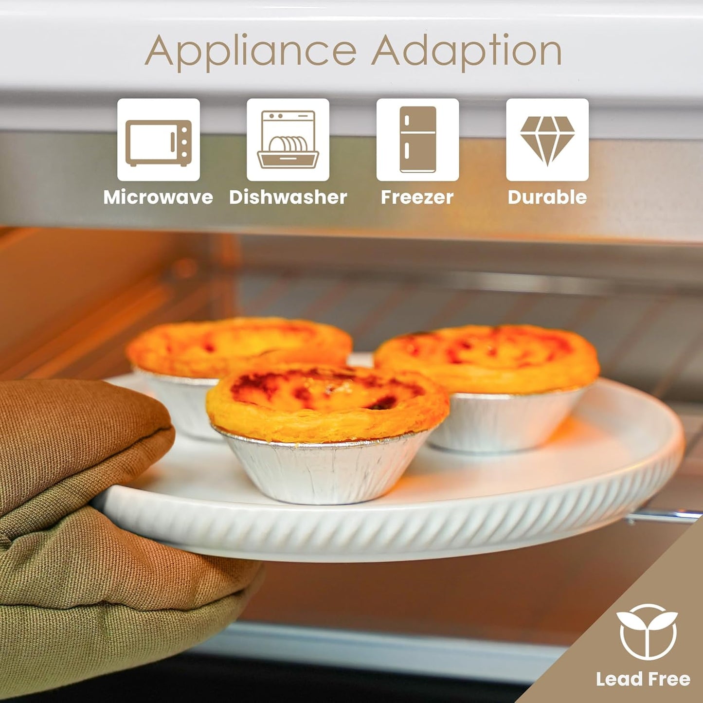 Earthsong Dinnerware Sets for 4, 12-Piece Ceramic Plates and Bowls Set, Dishwasher and Microwave Safe Stoneware Dishes Set, Ribbed, Snowcrest White