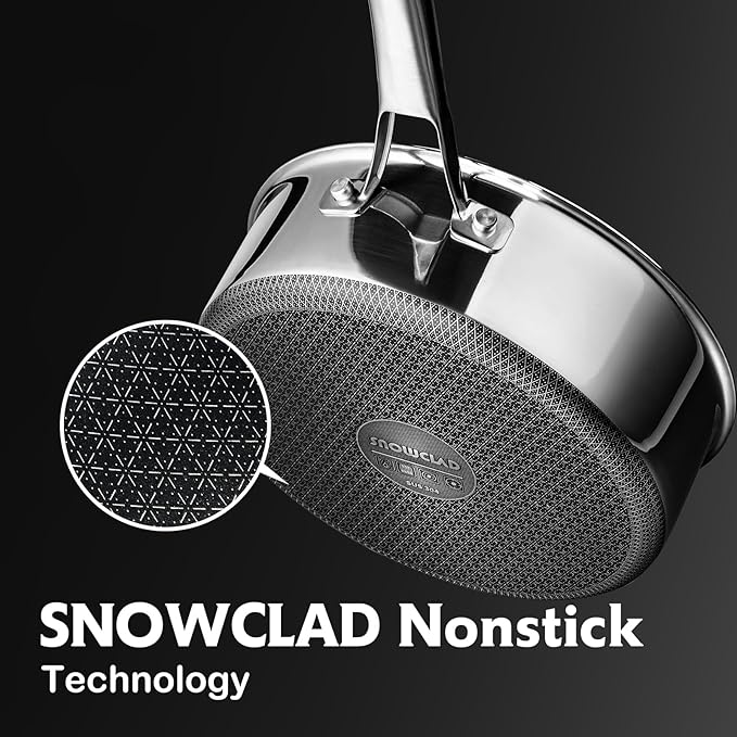 Frying Pans Nonstick with Lid,Hybrid Non Stick 6.5 Quart Saute pan,PFOA Free Cookware,12.5 inch Stainless Steel skillet, Dishwasher and Oven Safe,Works on Induction,Ceramic and Gas Cooktops