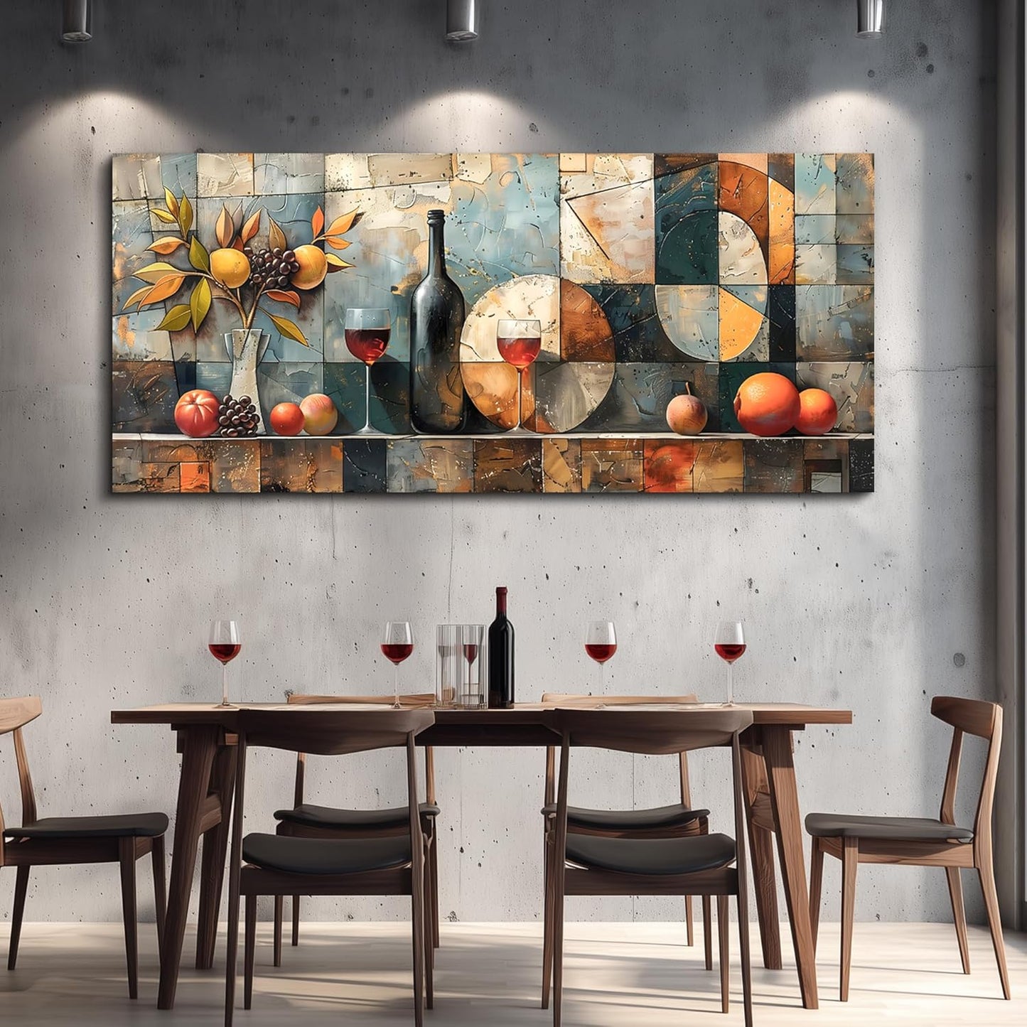 KELIYUAN Large Wall Art For Kitchen Wall Decor For Living Room Restaurant Pub Decorations Wine Glass Wall Painting Still Life Abstract Pictures Canvas Artwork Dining Mural Home Decoration 72x32 In