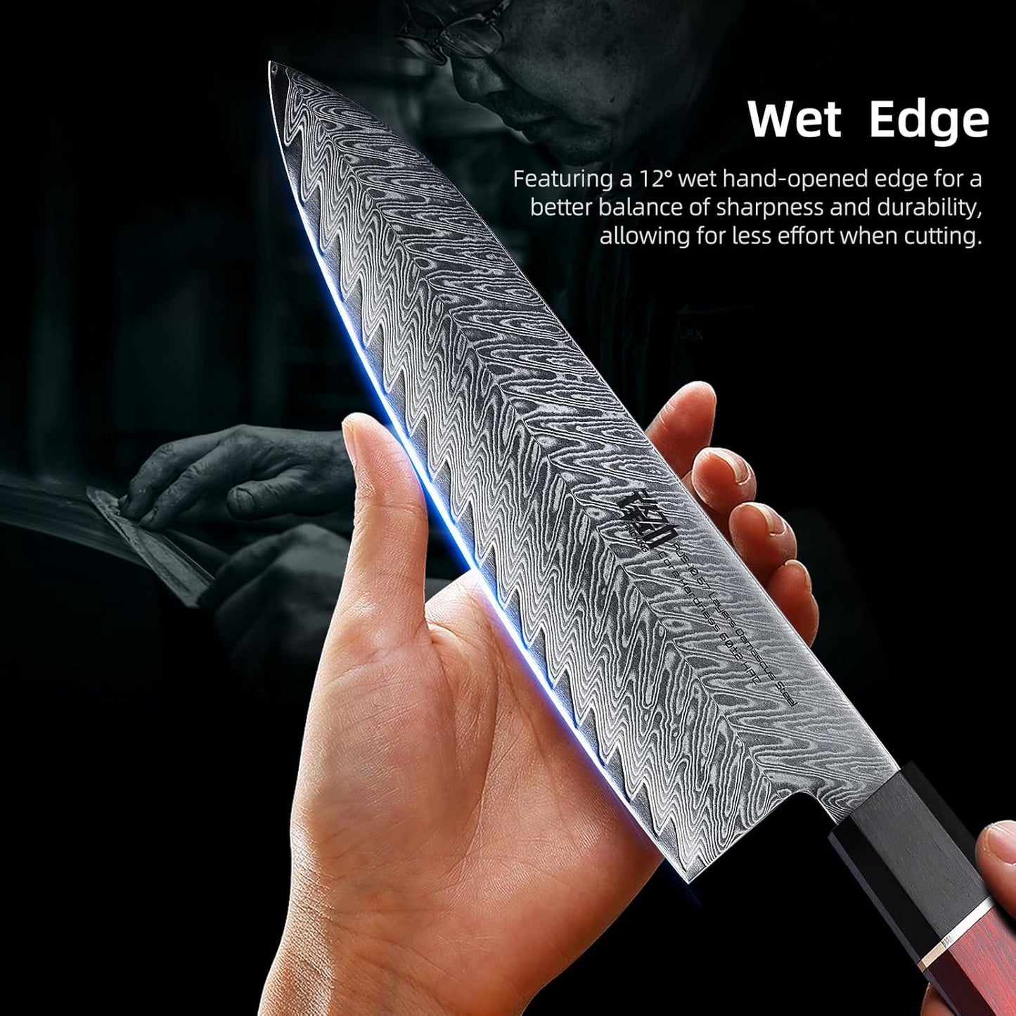 FINDKING 8 Inch Japanese Chef's Knife, Premium Damascus Steel Construction Kitchen Knife, Multifunctional Gyuto Knife, Exceptional Cutting Performance (Samurai Series)