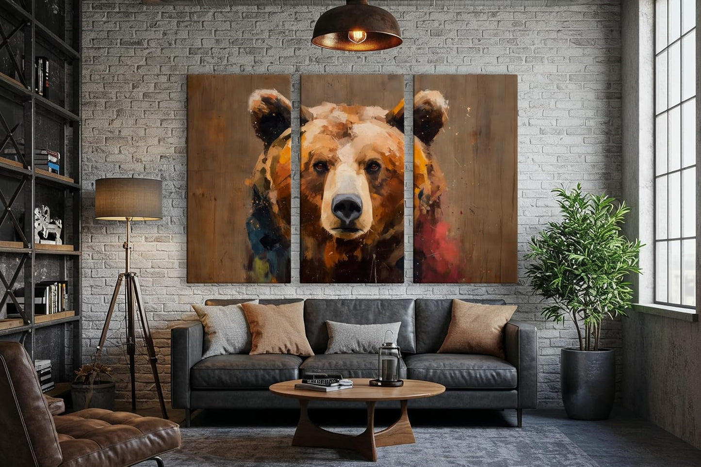 Wildlife Canvas Prints - Wild Animals Home Decor - Medium, Large, and Extra Large Wall Art for Living Room, Bathroom, Kitchen (Street Art Spirit, 63L" x 94W"- 3 Panels)