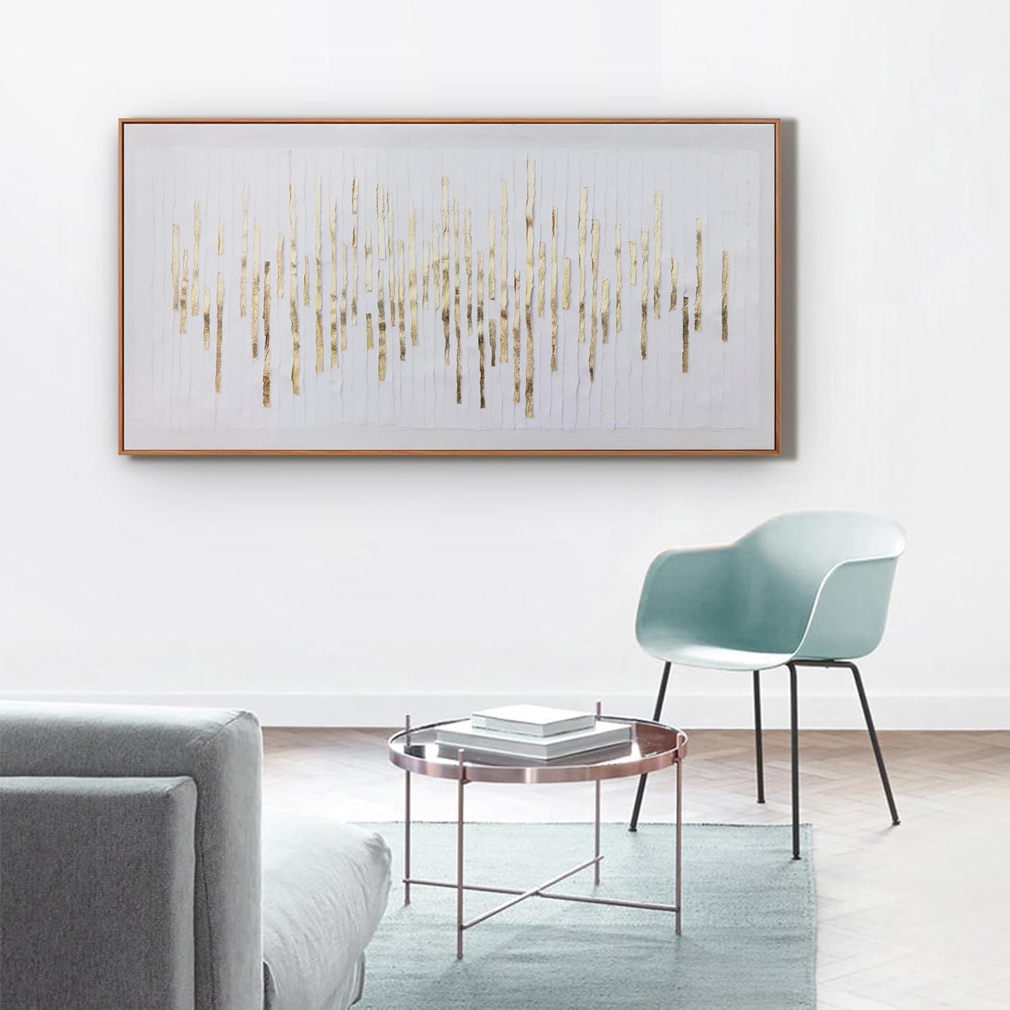 Wall Art Framed Ready To Hang Home Decor Artwork White Background Golden Decoration Golden Years Wall Art Prints Canvas Painting For Living Room Bedroom Office Decoration 24"X 48"