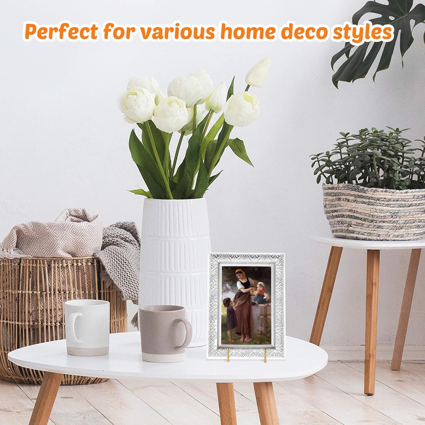 Mocoosy 2 Pack 4 Inch Gold Plate Stands for Display, Metal Square Wire Easel Stand, Plate Holder Display Stands, Picture Frame Stands for Display Photos, Decorative Platter, Book and Table Top Arts