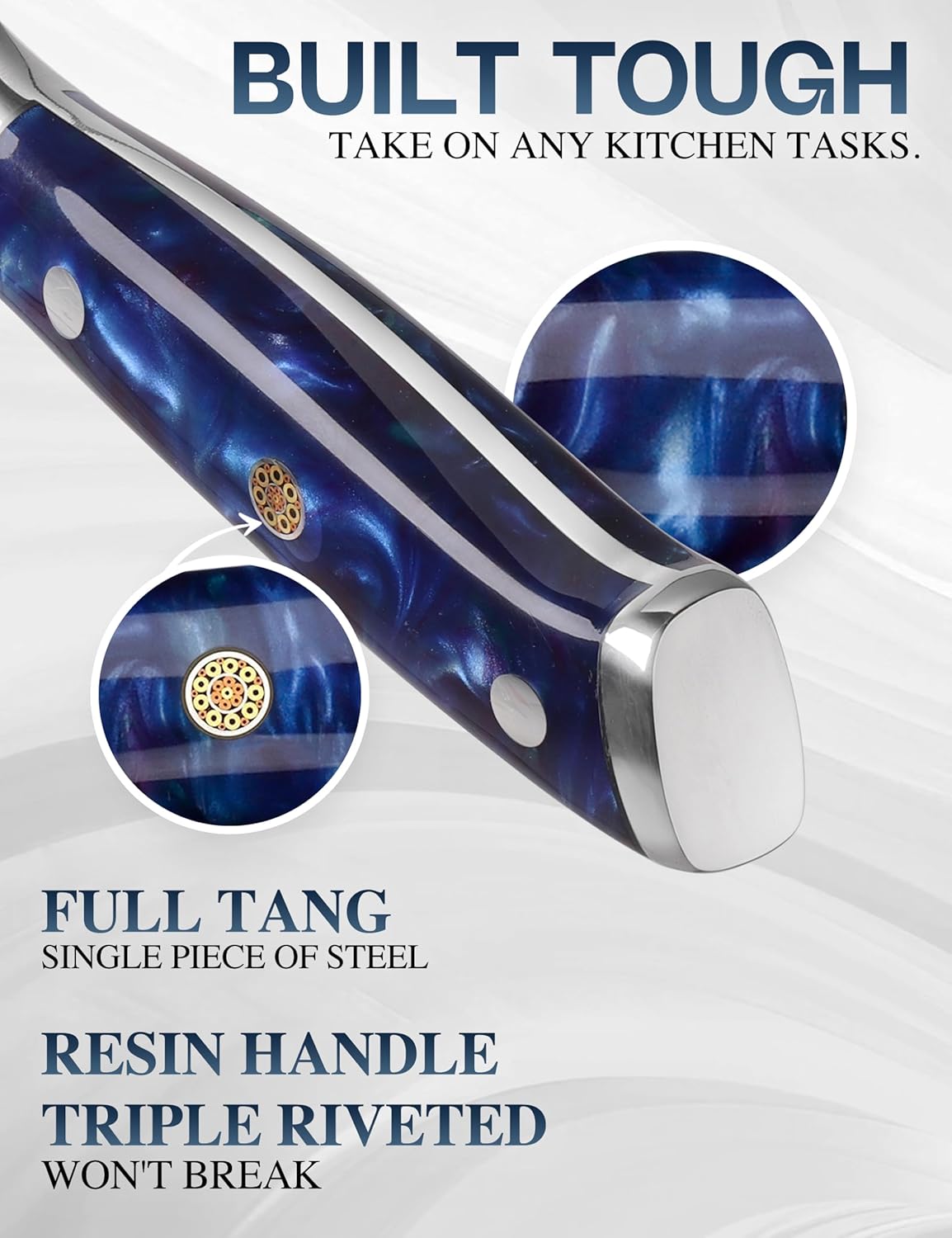 WILDMOK Damascus Chef Knife, 8 inch Japanese chef's knives, Resin Handle kitchen knife, sharp knives kitchen Cooking Knife, chef's knives Including Gift Box